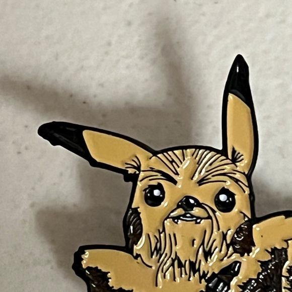 Chewbacca Pikachu Star Wars Pokemon Mash Enamel Pin Pins Brown Hat Streetwear - Picture 2 of 7
